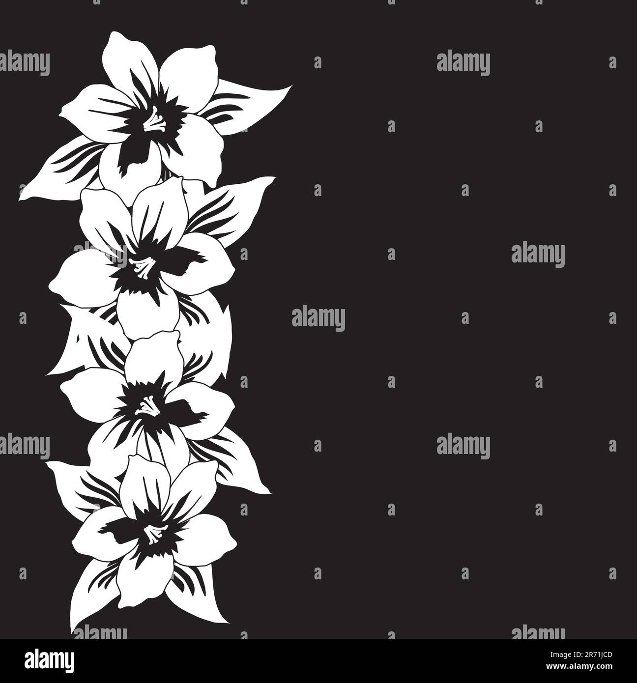 Abstract black and white floral vector background Stock Vector Image ...