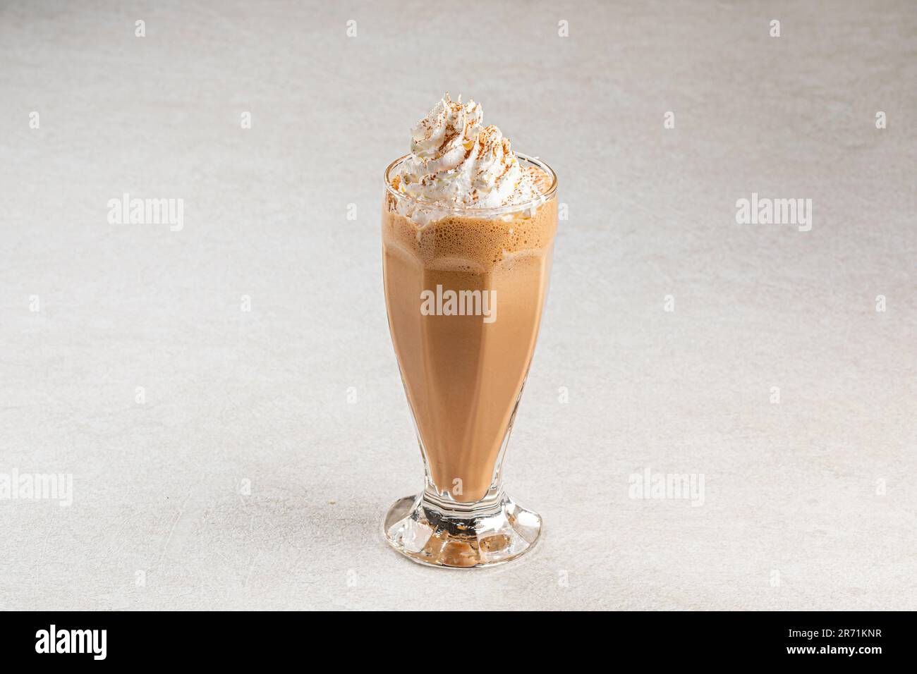 Portion of sweet frappe with whipped cream Stock Photo