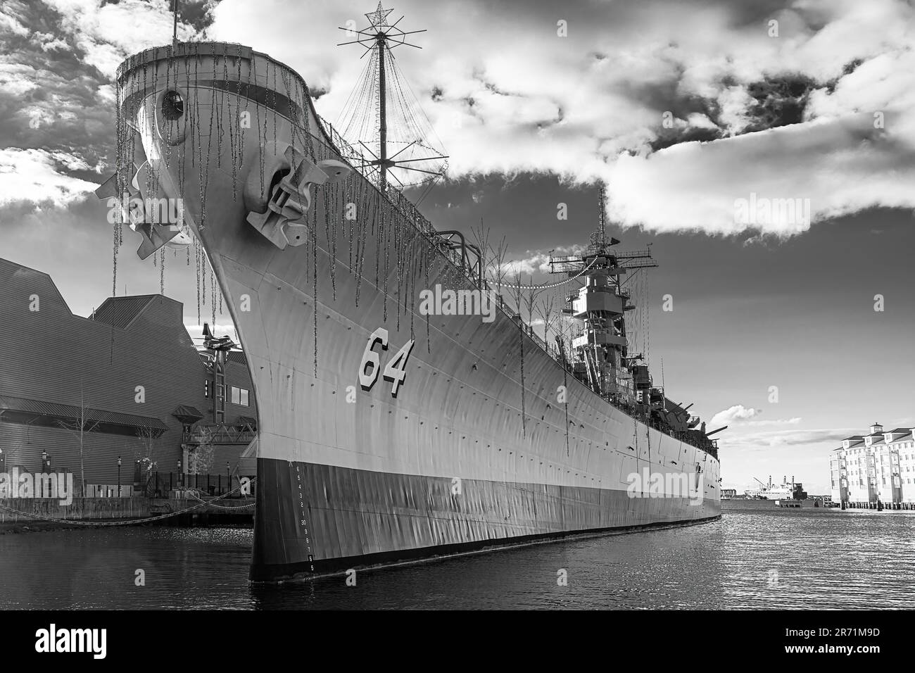 The Battleship Wisconsin in Norfolk Virginia Stock Photo