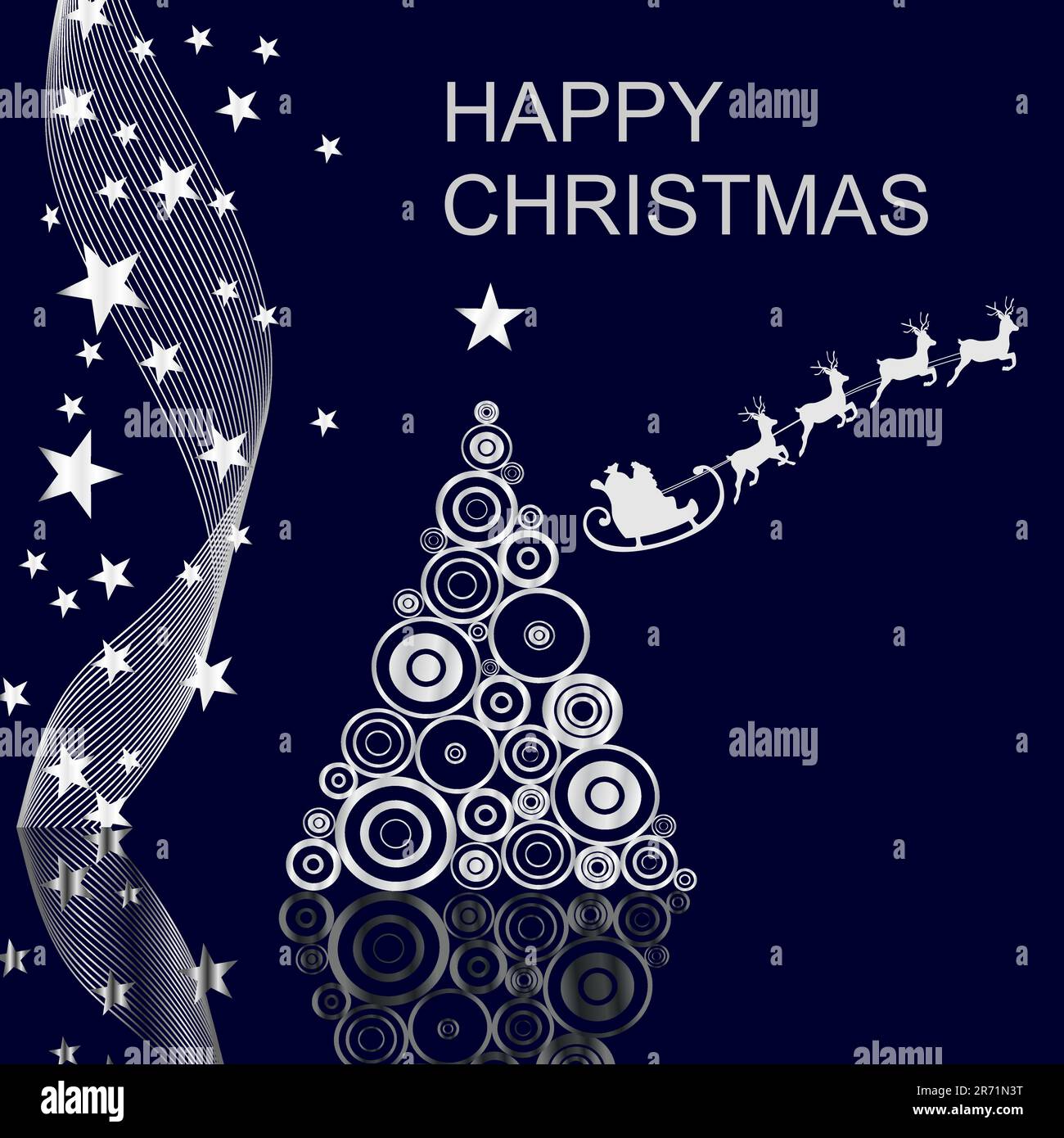 vector eps10 illustration of santa`s sleigh on an abstract christmas ...