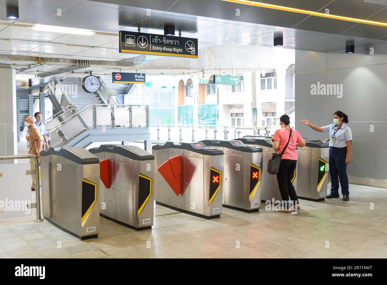 Bangkok,Thailand 6June, 2023 People enter the door gate for