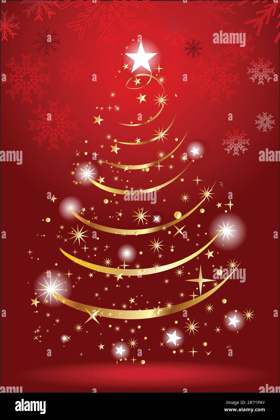 abstract christmas tree with gold color vector illustration Stock Vector