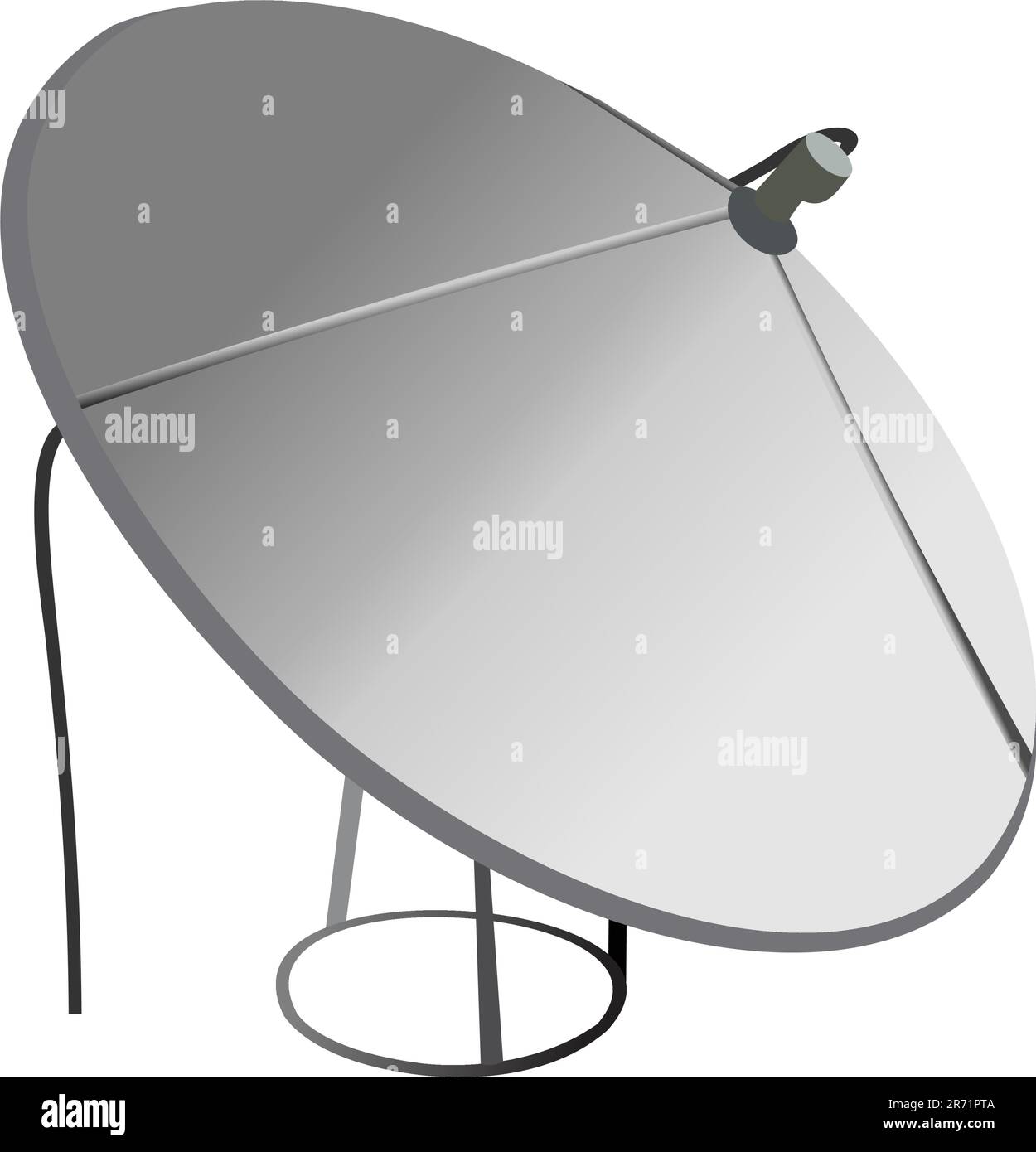 Satellite antenna is isolated on white background. Vector Stock Vector
