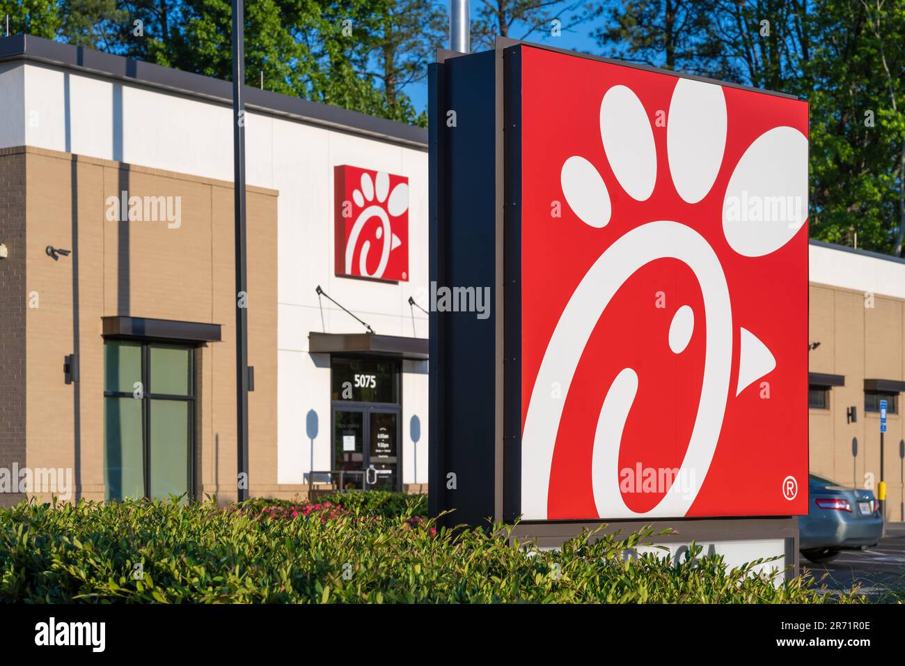 Chick-fil-A restaurant on Highway 78 in Stone Mountain, Georgia, just east of Atlanta. (USA) Stock Photo