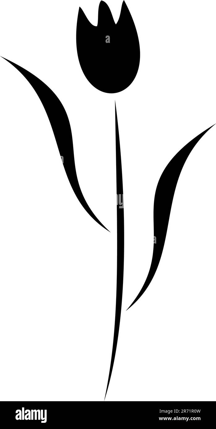Illustration element of black flower isolated on white background ...