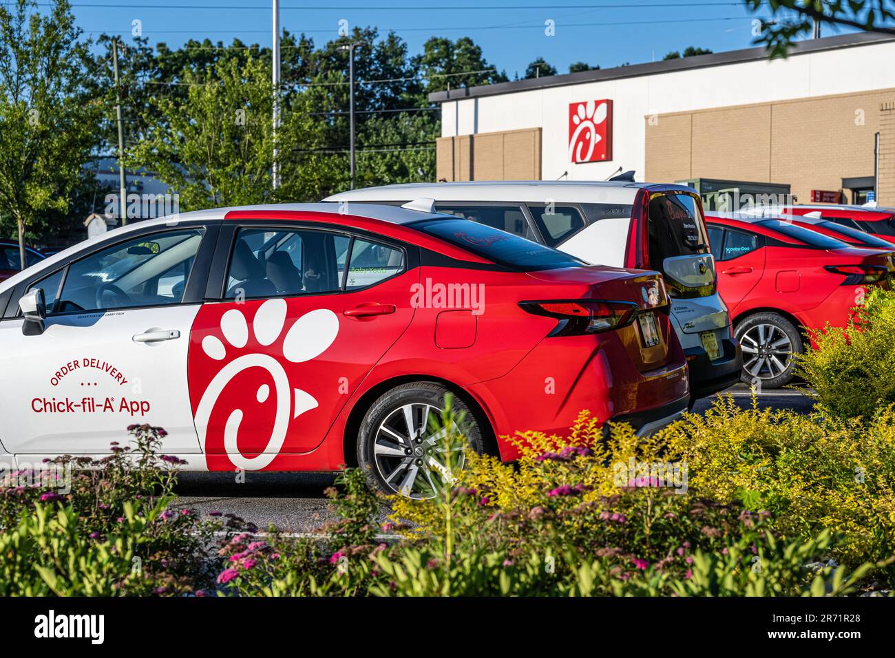 ChickfilA delivery vehicles at ChickfilA in Stone Mountain,