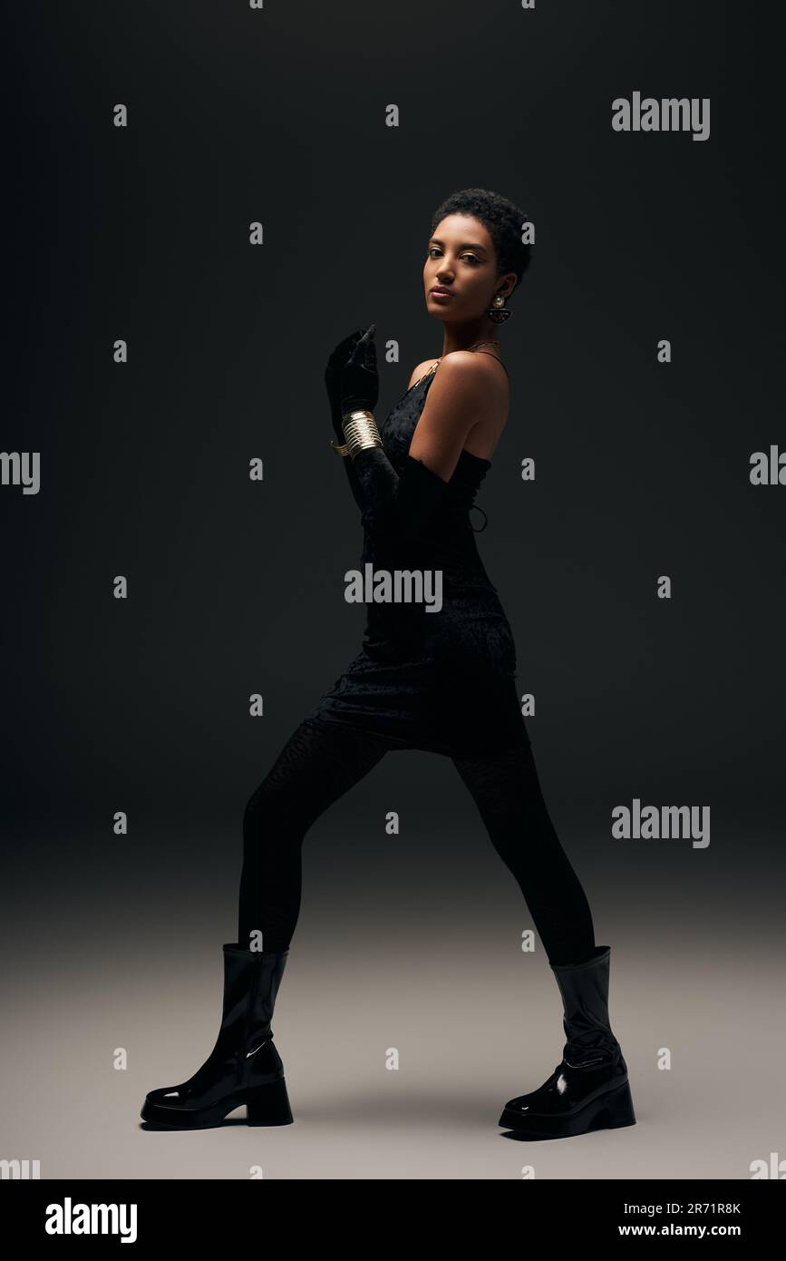 Full length little black dress hi-res stock photography and images - Alamy