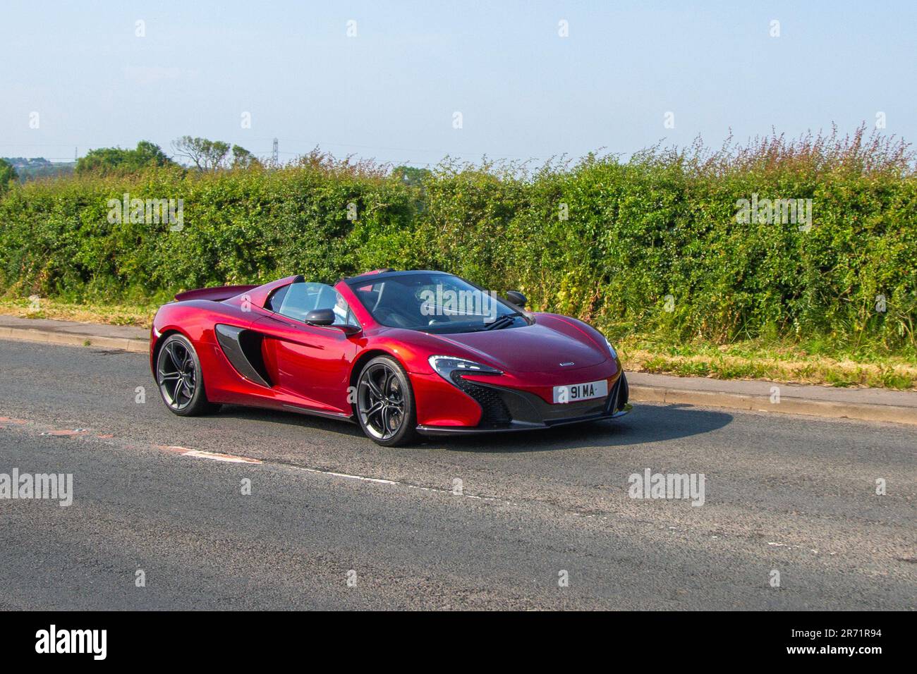 2016 Red McLaren V8 VVT Twin Turbo SSG Auto Red Car Roadster Petrol 3799 cc; at the Classic & Performance Motor Show at Hoghton Tower; Supercar Showtime June 2023 Stock Photo