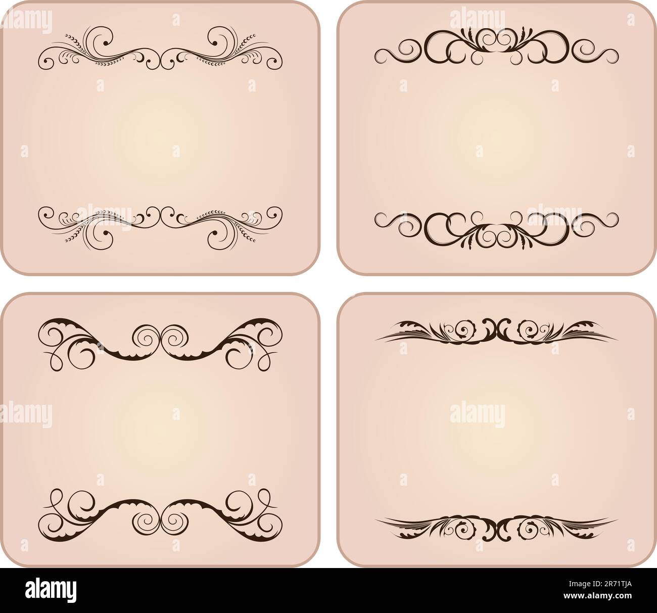 Set vintage Floral frame element - vector Stock Vector Image & Art - Alamy