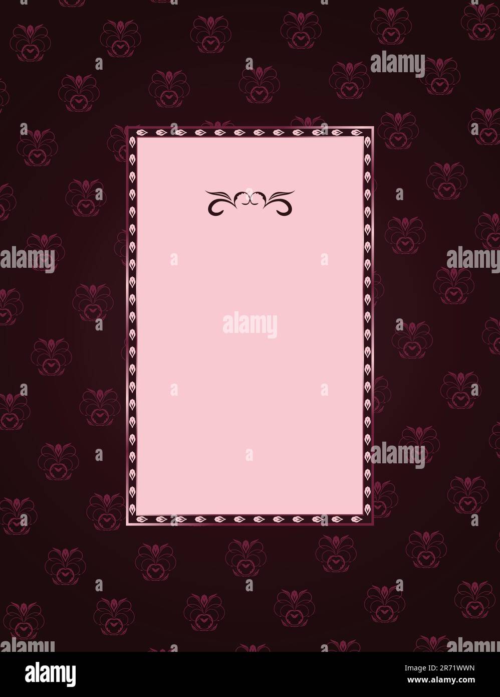 Illustration of cute floral frame. vector Stock Vector