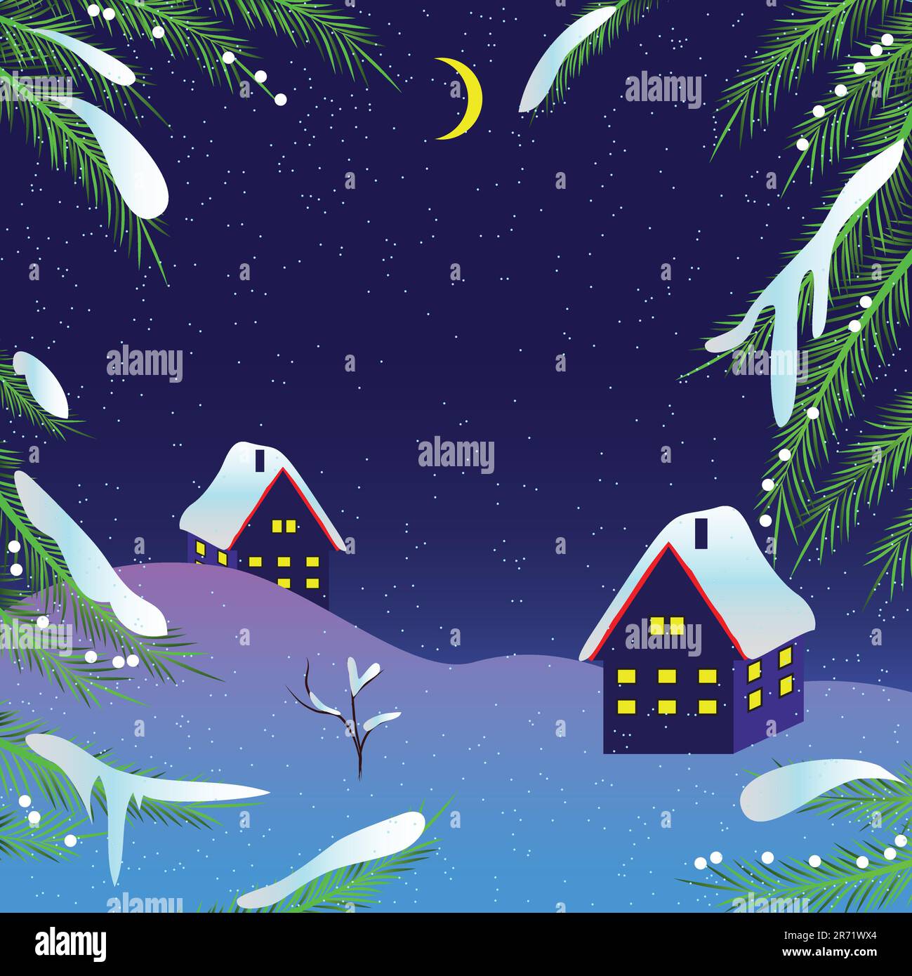 Christmas night vector background. Vector illustration Stock Vector ...