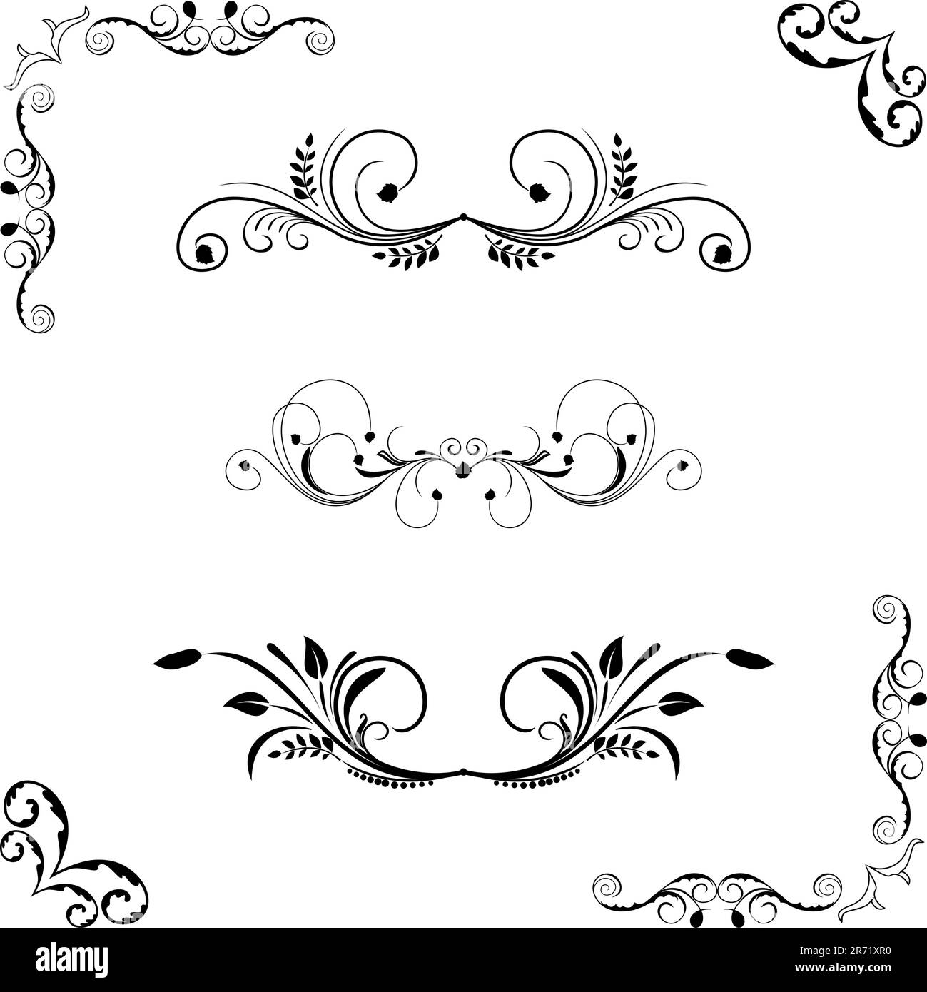 Set of floral frame and border. Vector Stock Vector Image & Art - Alamy