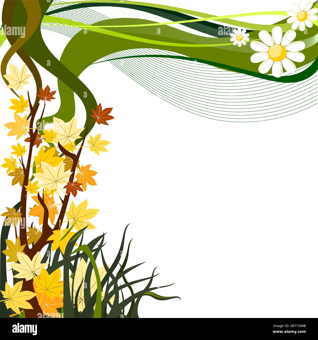 Autumn vector floral background Stock Vector Image & Art - Alamy