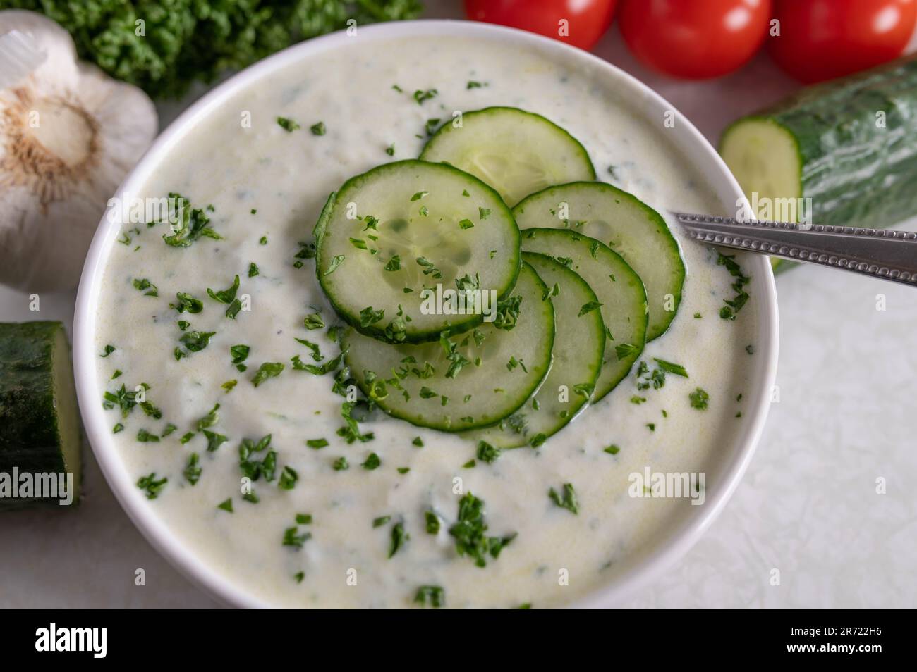 Homemade greek tzatziki Stock Photo