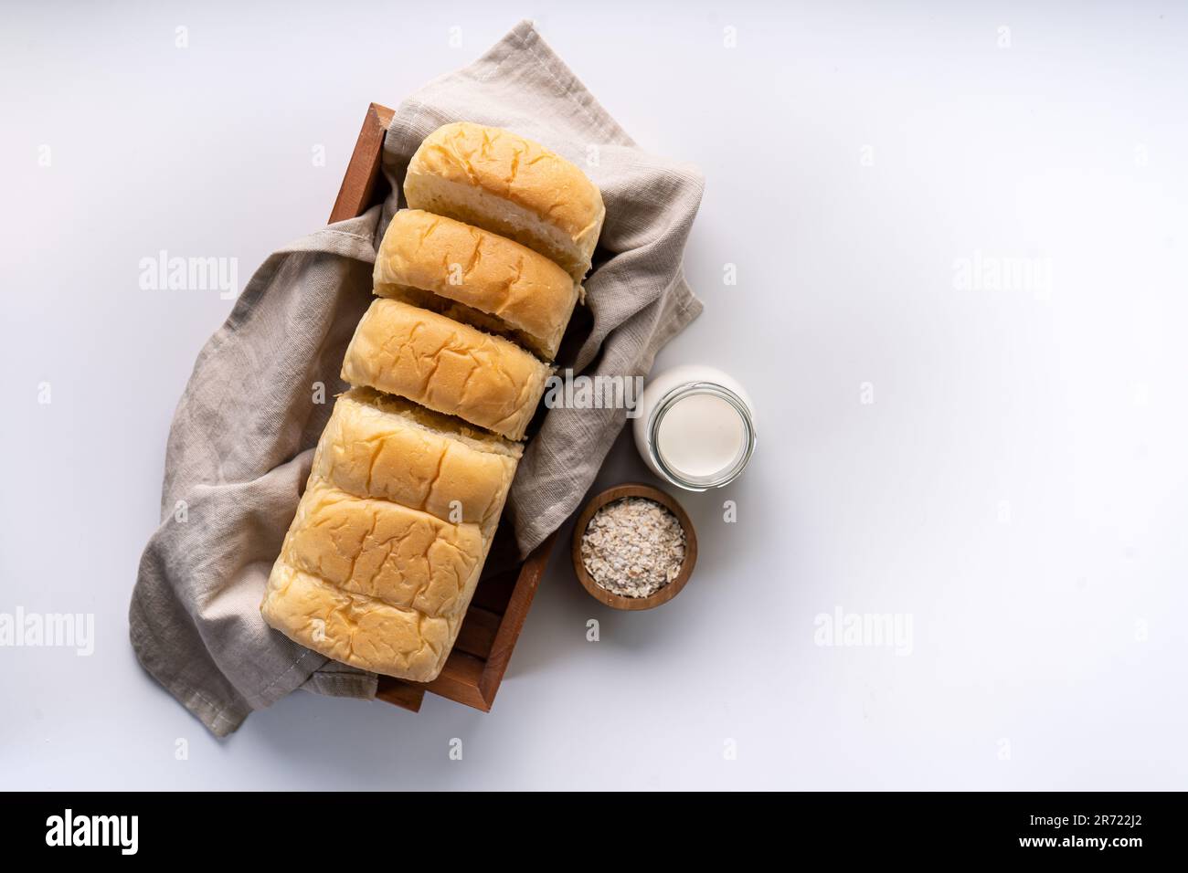 Fresh Baked brioche soft and fluffy bun white Bread or milk bread