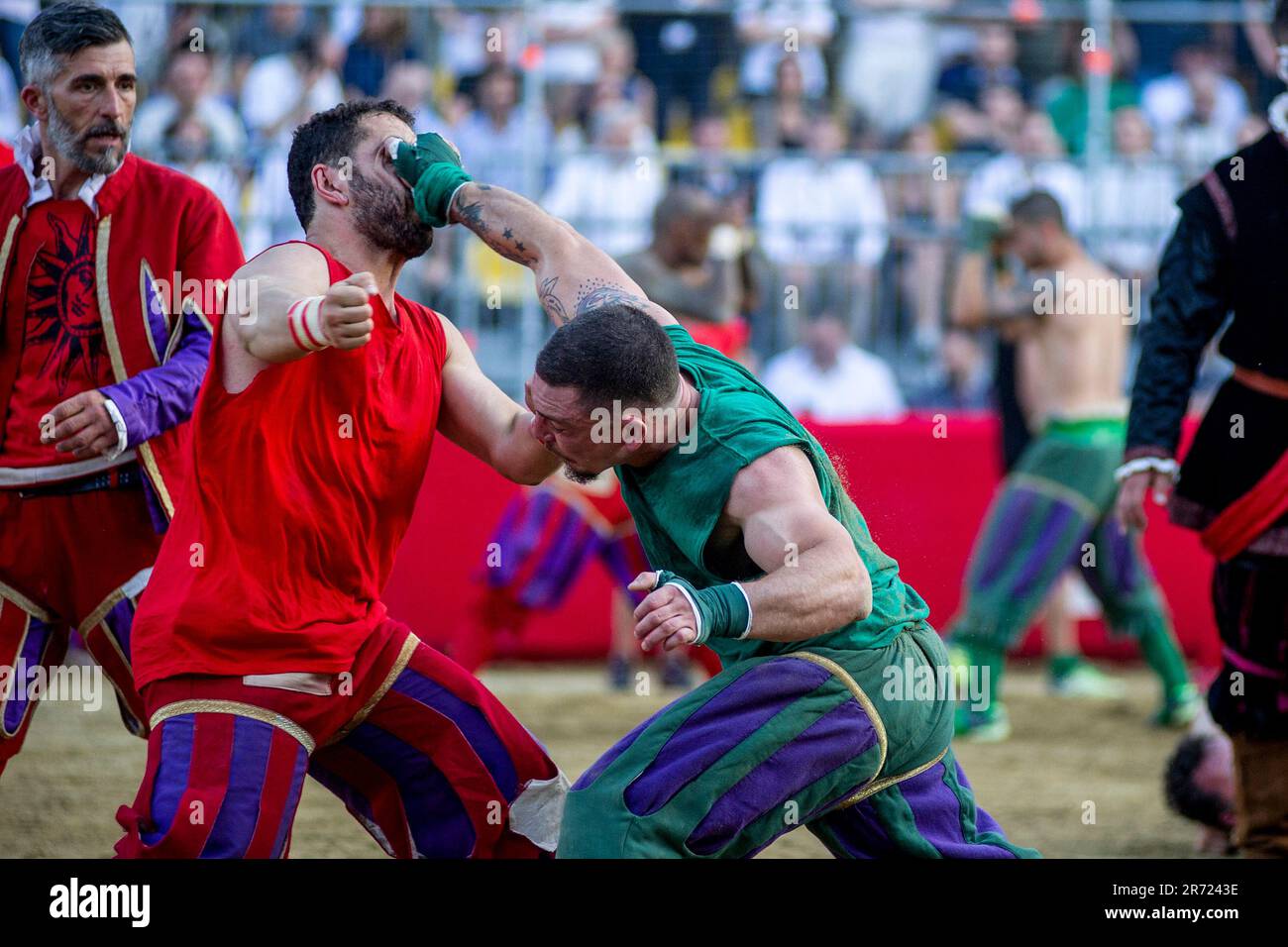 The game of Calcio Storico Fiorentino is a challenge between the four ...