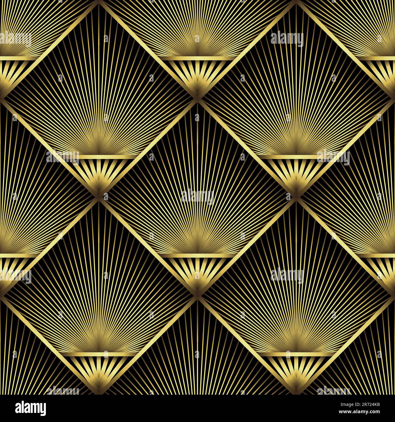 Art Deco Pattern. Vector background in 1920s style. Gold black texture ...