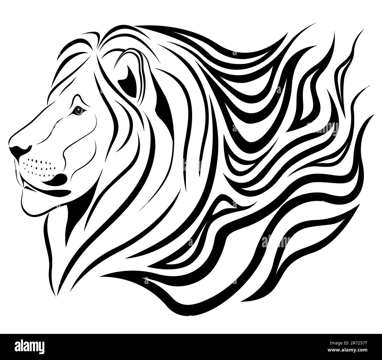 Abstract Lion in the form of a tattoo Stock Vector Image & Art - Alamy