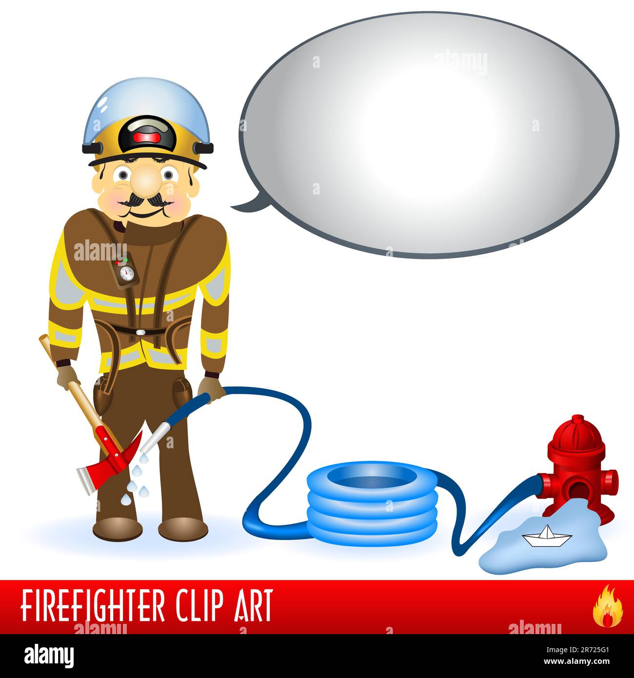 Vector illustration of a firefighter Stock Vector