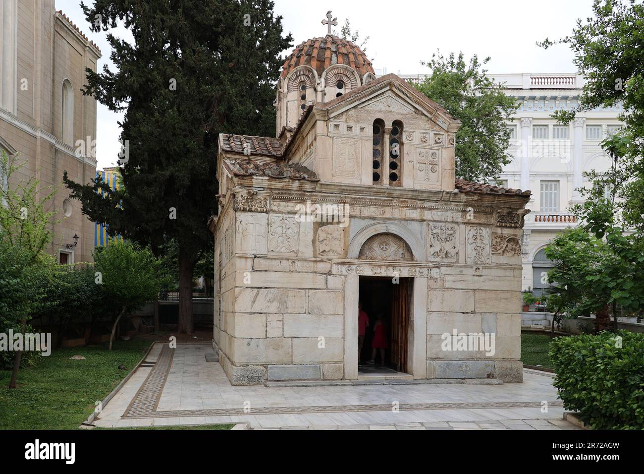 Holy Church of the Virgin Mary Gorgoepikoos and Saint Eleutherius old town of Plaka-Athens Stock Photo