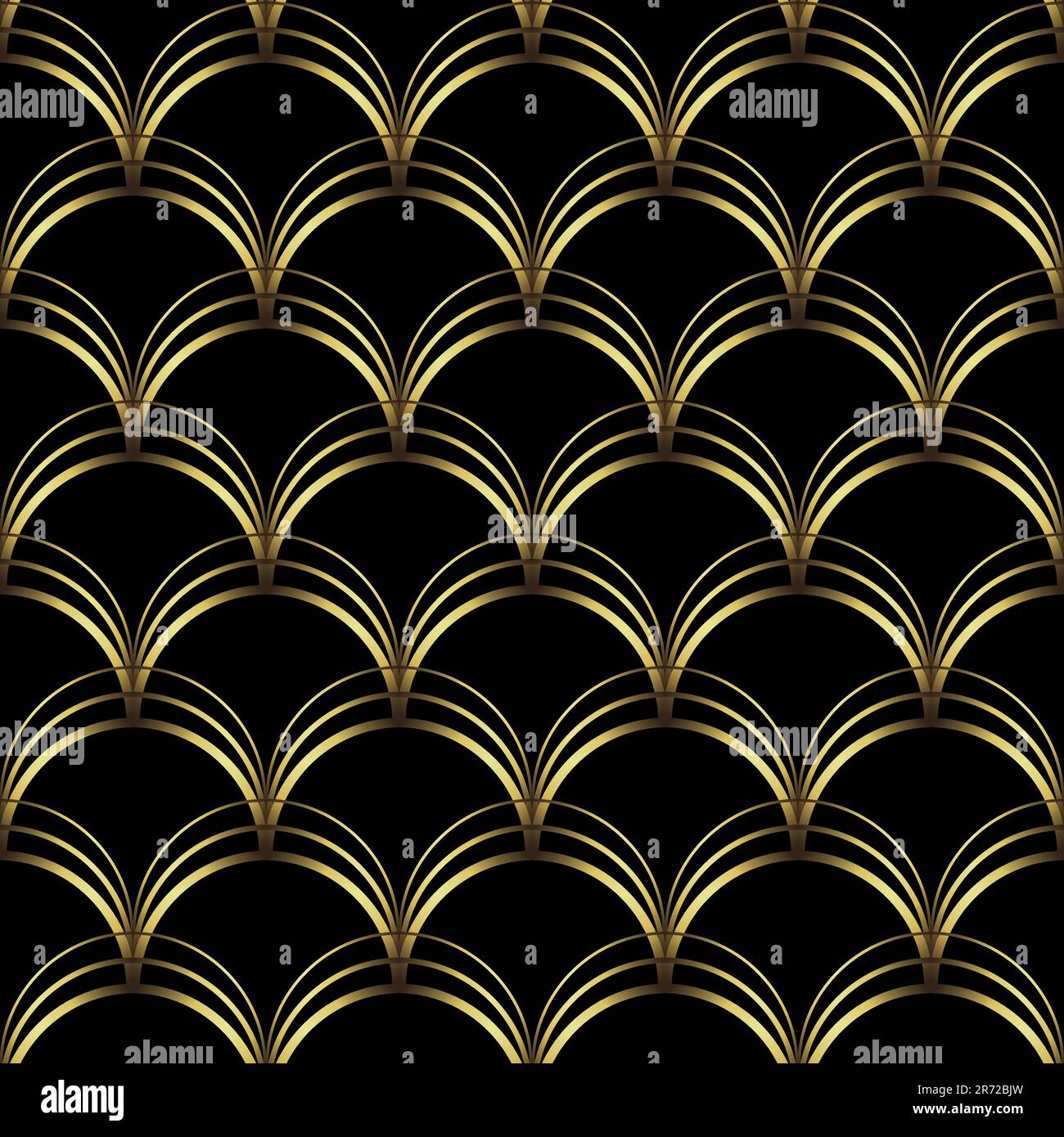 Art Deco Pattern. Vector background in 1920s style. Gold black texture ...
