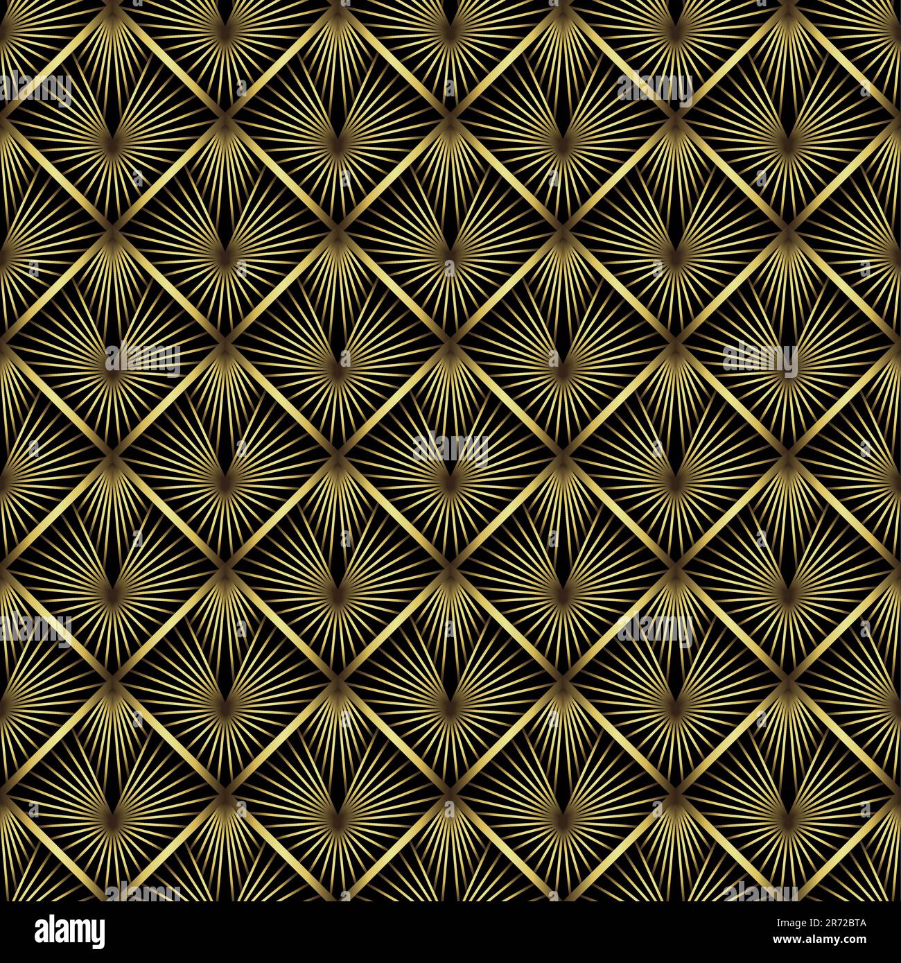 Art Deco Pattern. Vector background in 1920s style. Gold black texture ...