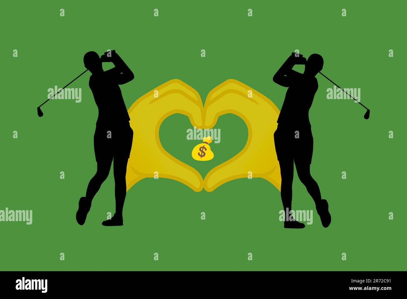 PGA, LIV golf merger concept. Stock Photo