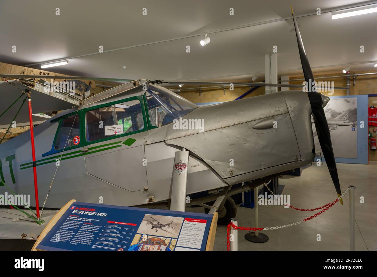 A De Havilland Hornet Moth at the De Havilland Aircraft Museum, Colney, Hertfordshire Stock Photo