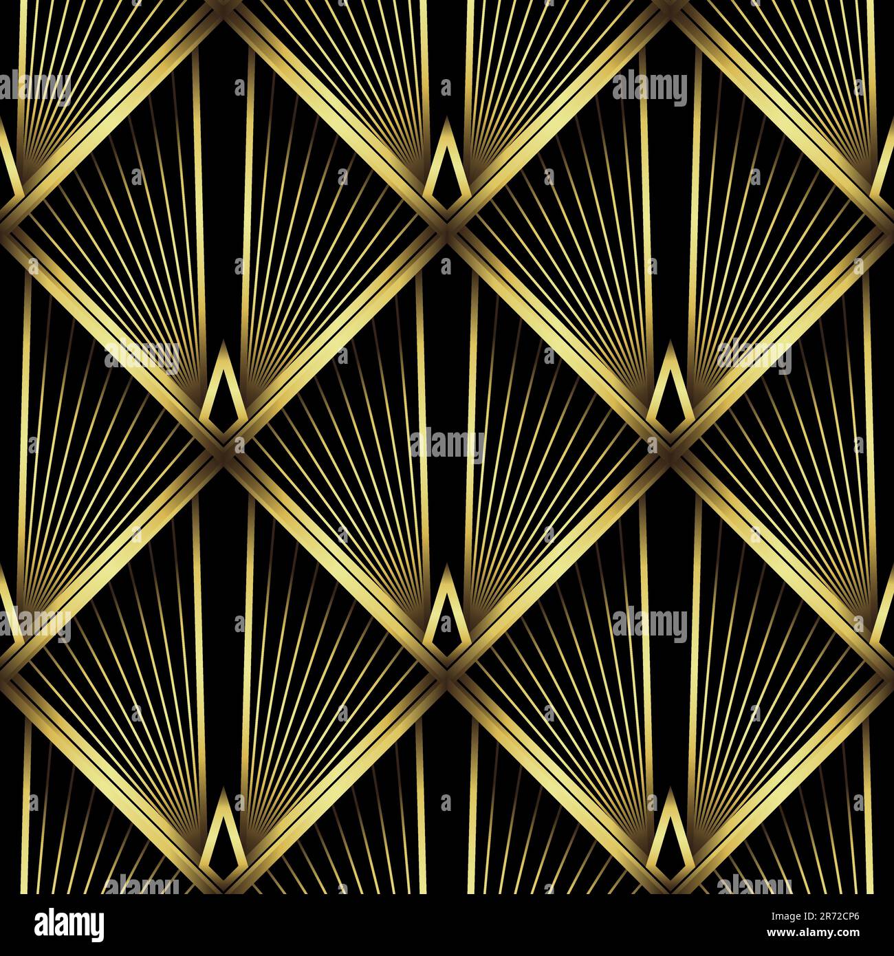 Art Deco Pattern. Vector background in 1920s style. Gold black texture ...