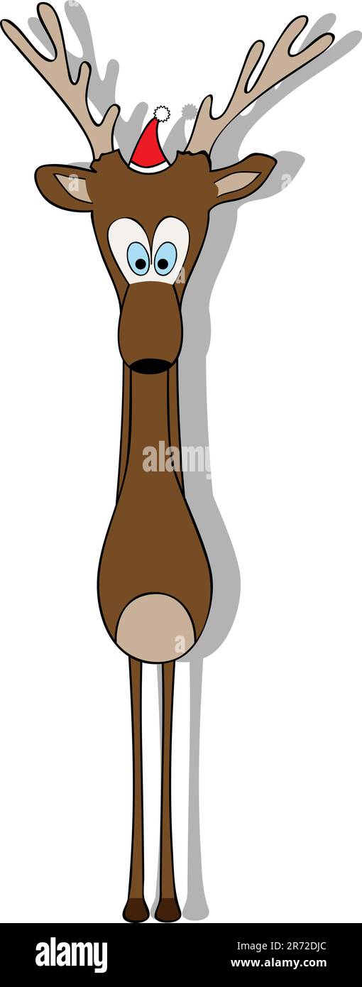 Vector picture about funny deer in santa claus hat Stock Vector Image ...
