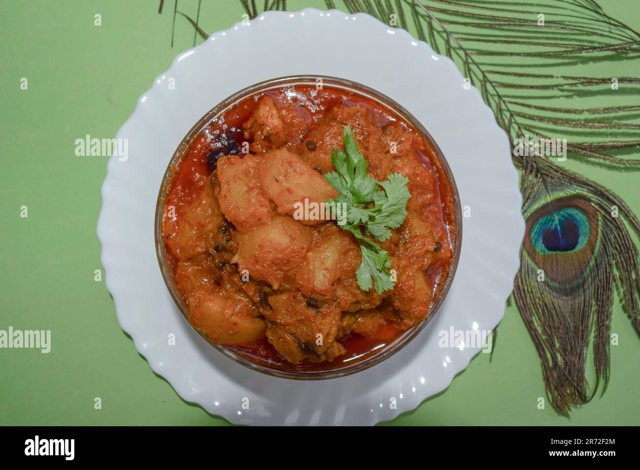 Delicious Spicy Potato curry side dish known as Aloo ki sabji, Indian