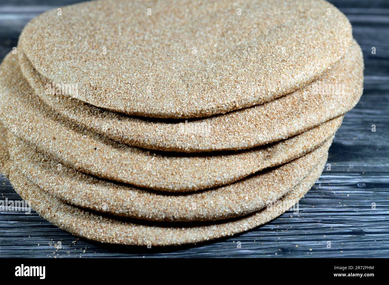 Brown baked pitta bread flatbread made mainly in bran, Bran breads used