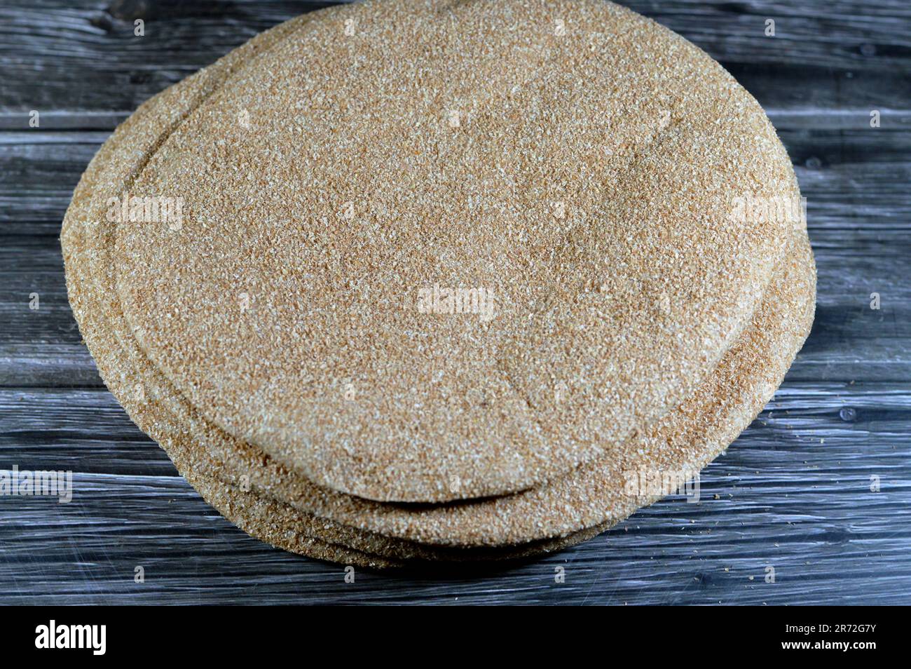 Brown baked pitta bread flatbread made mainly in bran, Bran breads used