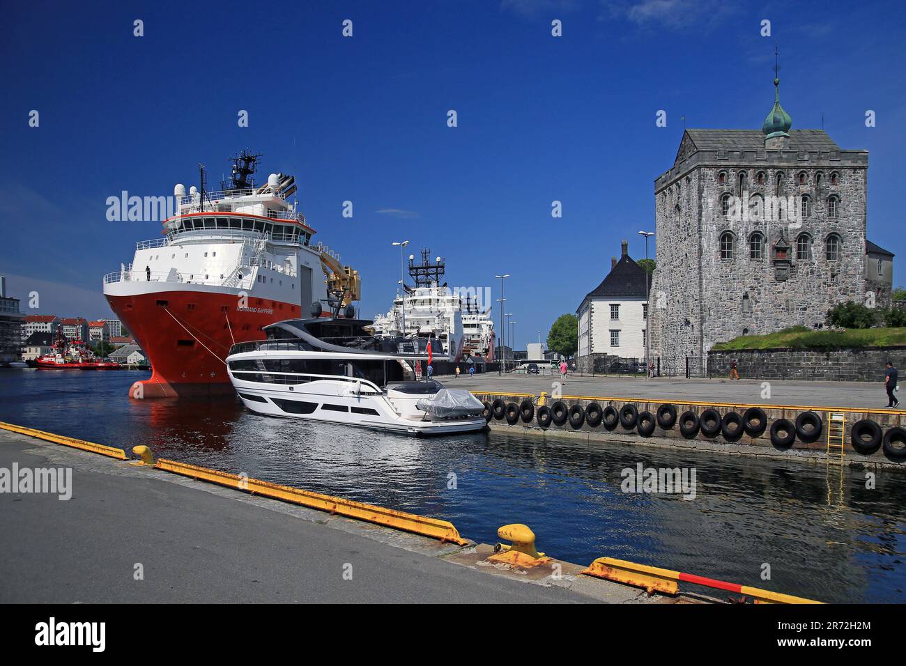 Offshore sypply ship, Bergen, Norway Stock Photo