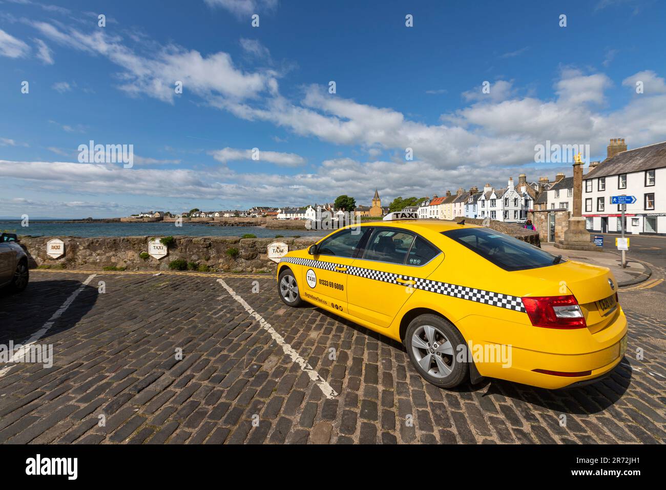 Vauxhall Big Yellow Taxi cab, Anstruther, Fife, Scotland, UK Stock