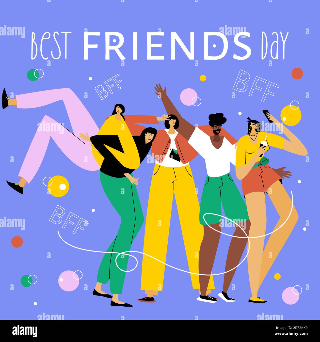 The group of people friends, teenagers and phrase BEST FRIENDS DAY, BFF
