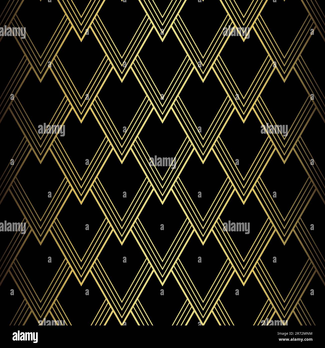 Art Deco Pattern. Vector background in 1920s style. Gold black texture ...