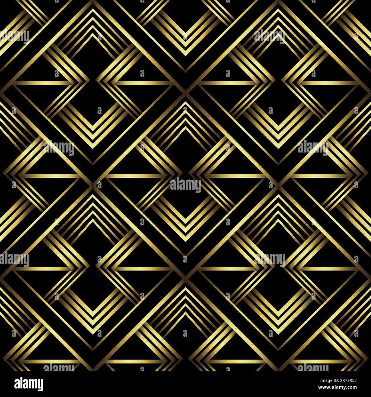 Art Deco Pattern. Vector background in 1920s style. Gold black texture ...