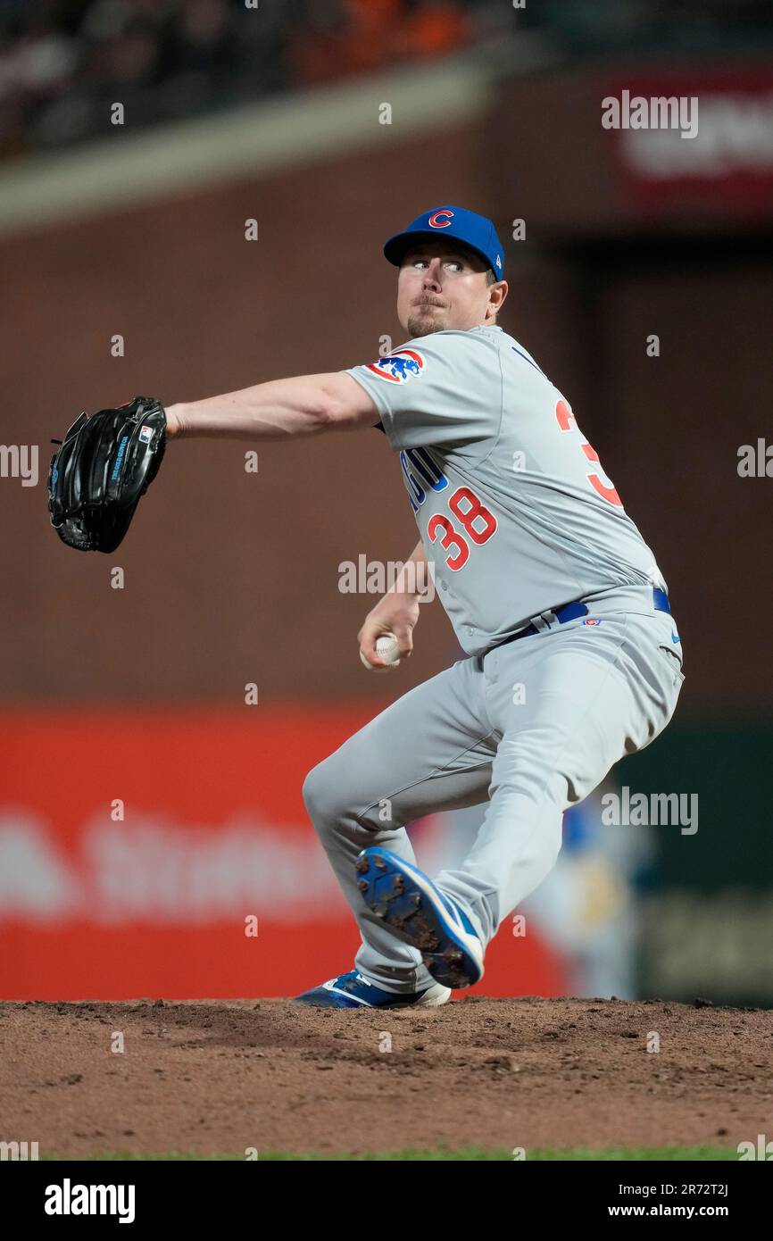 Chicago Cubs' Mark Leiter Jr. throws during a spring training baseball  workout Wednesday, Feb. 15, 2023, in Mesa. (AP Photo/Morry Gash Stock Photo  - Alamy