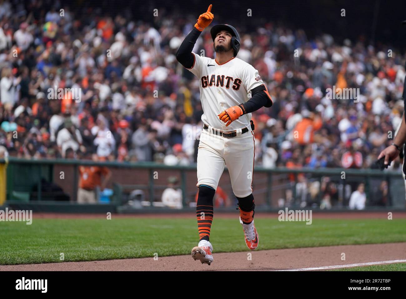 San Francisco Giants' Thairo Estrada after hitting a home run