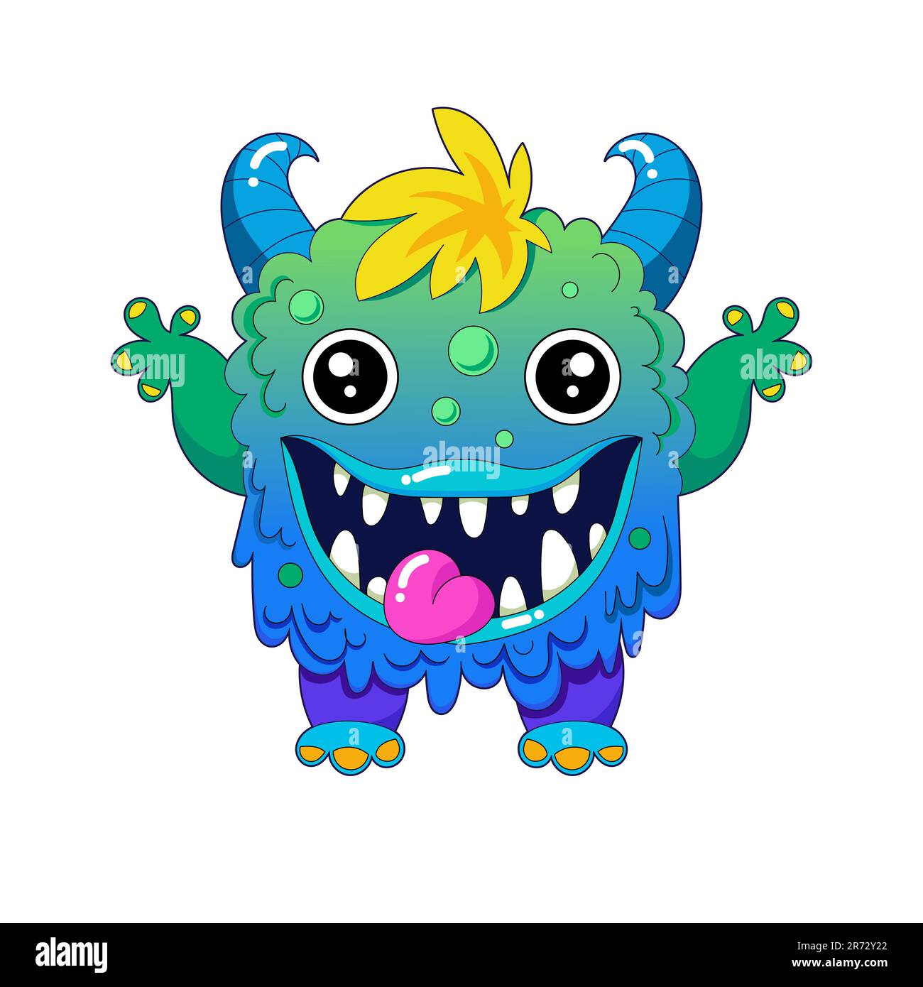 Silly cartoon halloween monster. Baby vector illustration Stock Vector