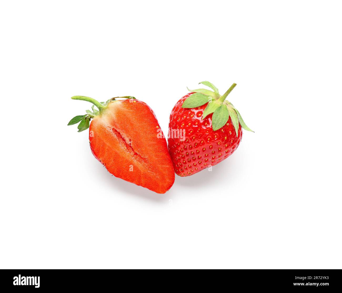 Fresh strawberries on white background Stock Photo - Alamy