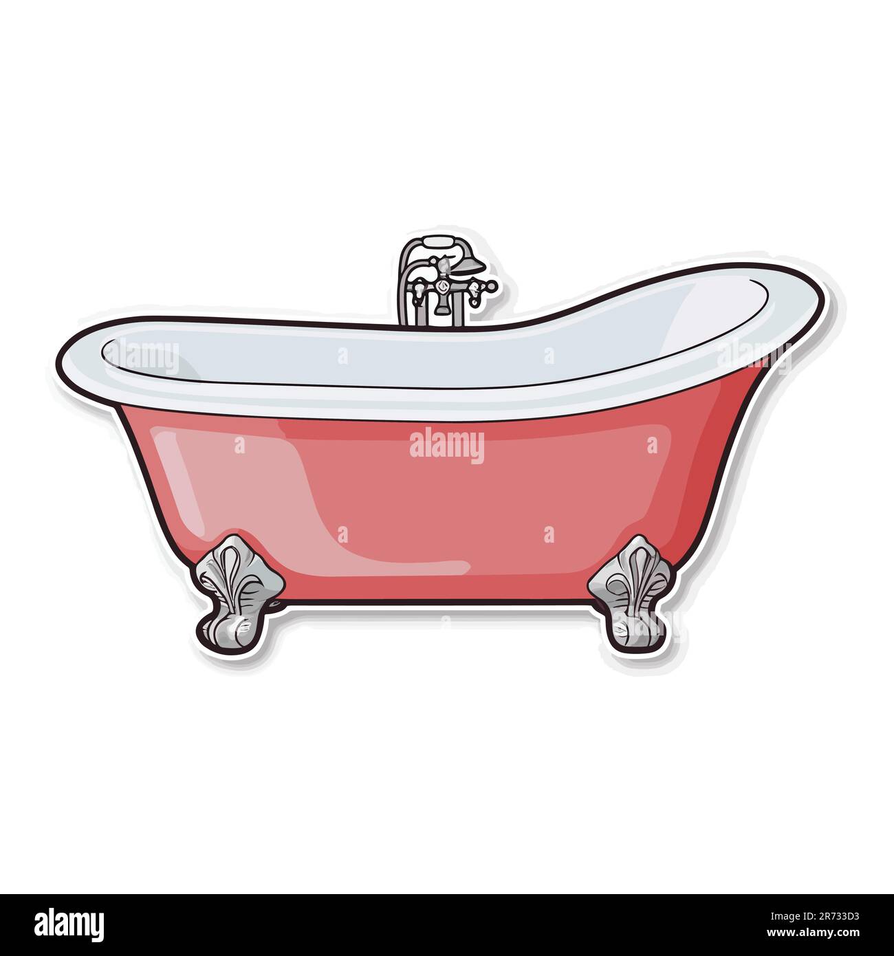 Bathtub vector illustration isolated on white Stock Vector Image & Art ...