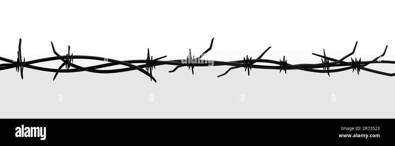 Barb wire vector wide isolated on white Stock Vector Image & Art - Alamy