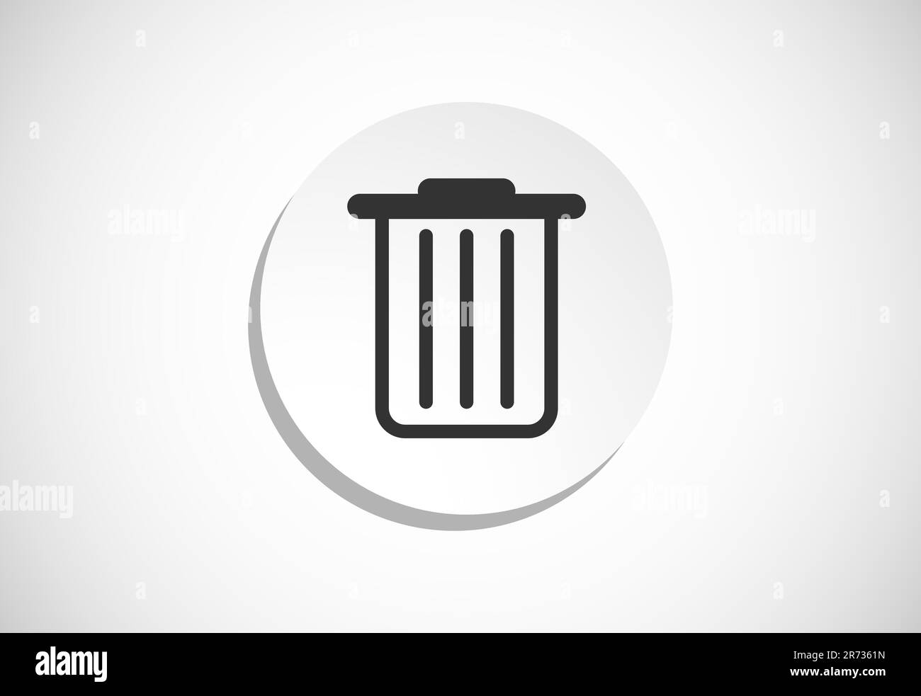 Delete button trash can, bin symbol. Delete web icon vector illustration Stock Vector