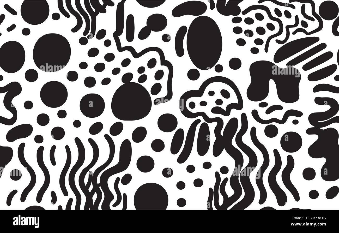 Simple black and white abstract seamless pattern Stock Vector Image ...