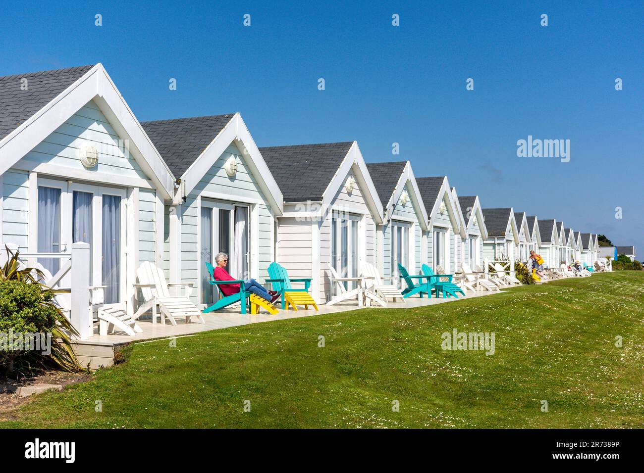 Seafront cottages at Warner Leisure Resort Hotel, Corton, Suffolk, England, United Kingdom Stock Photo