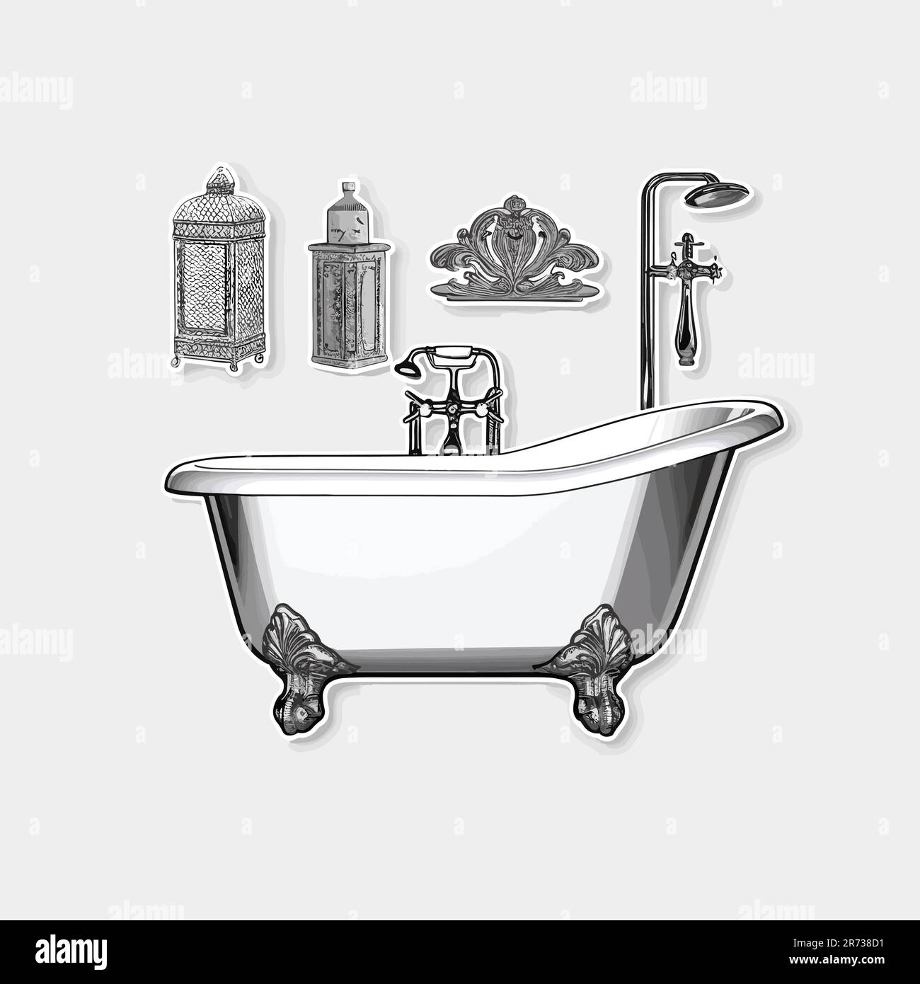 Bathtub vector illustration isolated on white Stock Vector Image & Art Alamy