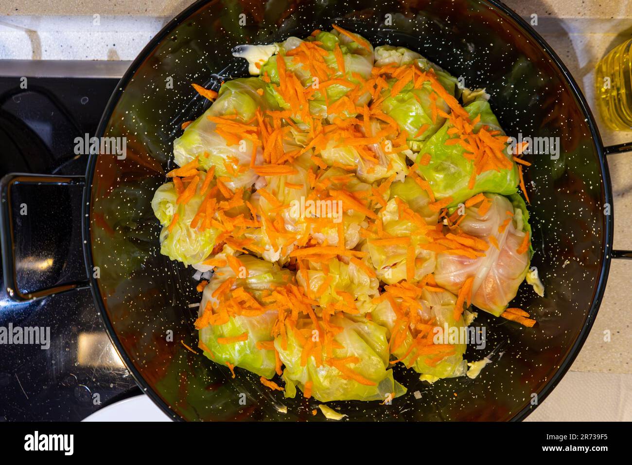 Ukrainian Rice Traditional Ukrainian raw (unprepared) stuffed cabbage rolls with meat ...