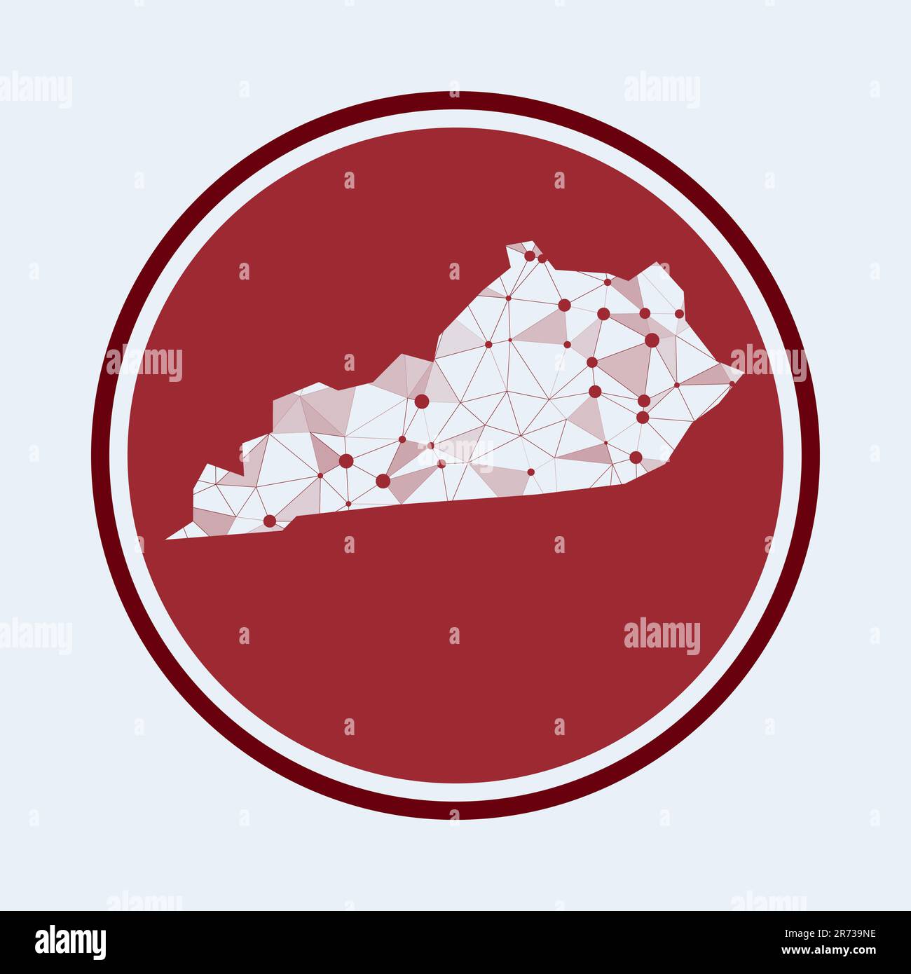 Kentucky icon. Trendy tech logo of the US state. Geometric mesh round ...